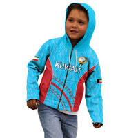 Custom Kuwait Cricket Kid Hoodie Kuwayt Sporty Pattern - Wonder Print Shop