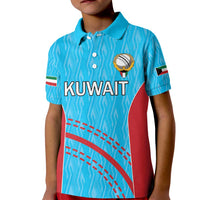 Custom Kuwait Cricket Kid Polo Shirt Kuwayt Sporty Pattern - Wonder Print Shop