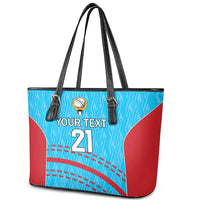 Custom Kuwait Cricket Leather Tote Bag Kuwayt Sporty Pattern - Wonder Print Shop