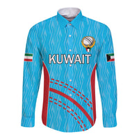 Custom Kuwait Cricket Long Sleeve Button Shirt Kuwayt Sporty Pattern - Wonder Print Shop