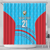 Custom Kuwait Cricket Shower Curtain Kuwayt Sporty Pattern