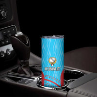 Custom Kuwait Cricket Skinny Tumbler Kuwayt Sporty Pattern - Wonder Print Shop