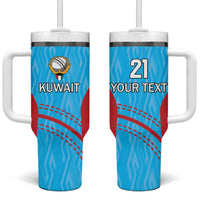 Custom Kuwait Cricket Tumbler With Handle Kuwayt Sporty Pattern - Wonder Print Shop