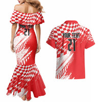 Croatia Rugby Custom Couples Matching Mermaid Dress and Hawaiian Shirt Chessboard with Sporty Pattern LT9 - Wonder Print Shop