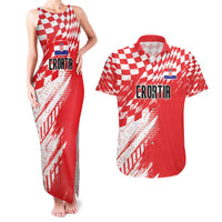 Croatia Rugby Custom Couples Matching Tank Maxi Dress and Hawaiian Shirt Chessboard with Sporty Pattern LT9 - Wonder Print Shop