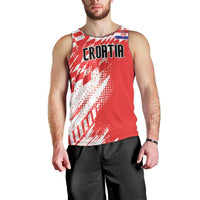 Croatia Rugby Custom Men Tank Top Chessboard with Sporty Pattern - Wonder Print Shop