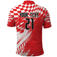 Croatia Rugby Custom Polo Shirt Chessboard with Sporty Pattern - Wonder Print Shop