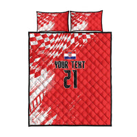 Croatia Rugby Custom Quilt Bed Set Chessboard with Sporty Pattern - Wonder Print Shop