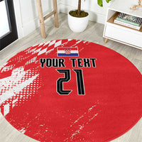 Croatia Rugby Custom Round Carpet Chessboard with Sporty Pattern