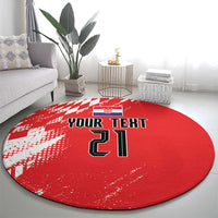 Croatia Rugby Custom Round Carpet Chessboard with Sporty Pattern