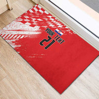 Croatia Rugby Custom Rubber Doormat Chessboard with Sporty Pattern - Wonder Print Shop