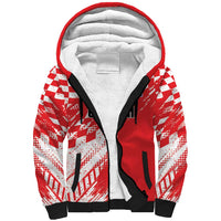 Croatia Rugby Custom Sherpa Hoodie Chessboard with Sporty Pattern - Wonder Print Shop