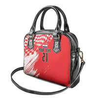 Croatia Rugby Custom Shoulder Handbag Chessboard with Sporty Pattern