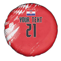 Croatia Rugby Custom Spare Tire Cover Chessboard with Sporty Pattern - Wonder Print Shop