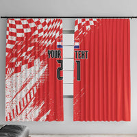 Croatia Rugby Custom Window Curtain Chessboard with Sporty Pattern - Wonder Print Shop
