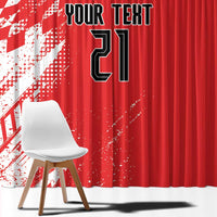 Croatia Rugby Custom Window Curtain Chessboard with Sporty Pattern - Wonder Print Shop