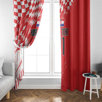 Croatia Rugby Custom Window Curtain Chessboard with Sporty Pattern - Wonder Print Shop