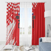 Croatia Rugby Custom Window Curtain Chessboard with Sporty Pattern - Wonder Print Shop