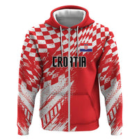 Croatia Rugby Custom Zip Hoodie Chessboard with Sporty Pattern - Wonder Print Shop