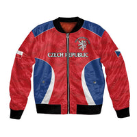 Czech Republic Rugby Custom Bomber Jacket Silver Double-tailed Lion Sporty Pattern LT9 - Wonder Print Shop