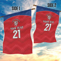 Czech Republic Rugby Custom Garden Flag Silver Double-tailed Lion Sporty Pattern - Wonder Print Shop