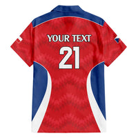 Czech Republic Rugby Custom Hawaiian Shirt Silver Double-tailed Lion Sporty Pattern - Wonder Print Shop