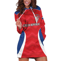 Czech Republic Rugby Custom Hoodie Dress Silver Double-tailed Lion Sporty Pattern - Wonder Print Shop