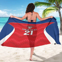 Czech Republic Rugby Custom Sarong Silver Double-tailed Lion Sporty Pattern - Wonder Print Shop