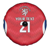 Czech Republic Rugby Custom Spare Tire Cover Silver Double-tailed Lion Sporty Pattern - Wonder Print Shop