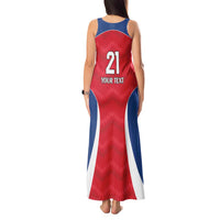 Czech Republic Rugby Custom Tank Maxi Dress Silver Double-tailed Lion Sporty Pattern - Wonder Print Shop