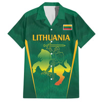 Lithuania Rugby Custom Family Matching Off The Shoulder Long Sleeve Dress and Hawaiian Shirt Lietuvos Nacionaline Regbio Sąjungos Komanda - Wonder Print Shop