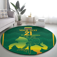 Lithuania Rugby Custom Round Carpet Lietuvos Nacionaline Regbio Sąjungos Komanda
