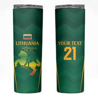 Lithuania Rugby Custom Skinny Tumbler Lietuvos Nacionaline Regbio Sąjungos Komanda - Wonder Print Shop