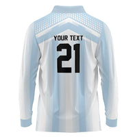Vamos Argentina WC26 Custom Long Sleeve Polo Shirt Vamos Argentina History Champions Blue - Wonder Print Shop