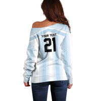 Vamos Argentina WC26 Custom Off Shoulder Sweater Vamos Argentina History Champions Blue - Wonder Print Shop