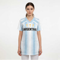 Vamos Argentina WC26 Custom Scrub Top Vamos Argentina History Champions Blue - Wonder Print Shop