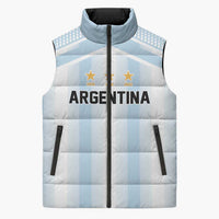 Vamos Argentina WC26 Custom Sleeveless Puffer Jacket Vamos Argentina History Champions Blue - Wonder Print Shop