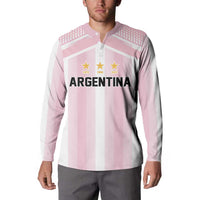 Vamos Argentina WC26 Custom Button Sweatshirt Vamos Argentina History Champions Pink - Wonder Print Shop