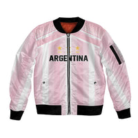 Vamos Argentina WC26 Custom Sleeve Zip Bomber Jacket Vamos Argentina History Champions Pink - Wonder Print Shop