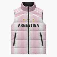 Vamos Argentina WC26 Custom Sleeveless Puffer Jacket Vamos Argentina History Champions Pink - Wonder Print Shop