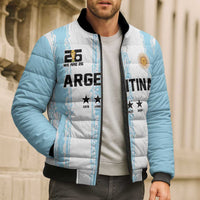 World Football 2026 Argentina Custom Bomber Puffer Jacket Past Champions Future Legends Blue - Wonder Print Shop