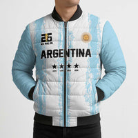 World Football 2026 Argentina Custom Bomber Puffer Jacket Past Champions Future Legends Blue - Wonder Print Shop