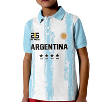World Football 2026 Argentina Custom Kid Polo Shirt Past Champions Future Legends Blue - Wonder Print Shop
