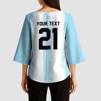 World Football 2026 Argentina Custom Kimono Sleeve Blouse Past Champions Future Legends Blue - Wonder Print Shop