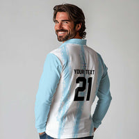World Football 2026 Argentina Custom Long Sleeve Polo Shirt Past Champions Future Legends Blue - Wonder Print Shop
