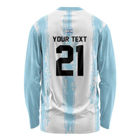 World Football 2026 Argentina Custom Long Sleeve Shirt Past Champions Future Legends Blue - Wonder Print Shop
