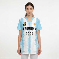 World Football 2026 Argentina Custom Scrub Top Past Champions Future Legends Blue - Wonder Print Shop