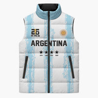 World Football 2026 Argentina Custom Sleeveless Puffer Jacket Past Champions Future Legends Blue - Wonder Print Shop