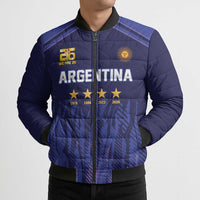 World Football 2026 Argentina Custom Bomber Puffer Jacket Past Champions Future Legends Purple - Wonder Print Shop