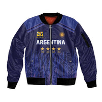World Football 2026 Argentina Custom Sleeve Zip Bomber Jacket Past Champions Future Legends Purple - Wonder Print Shop